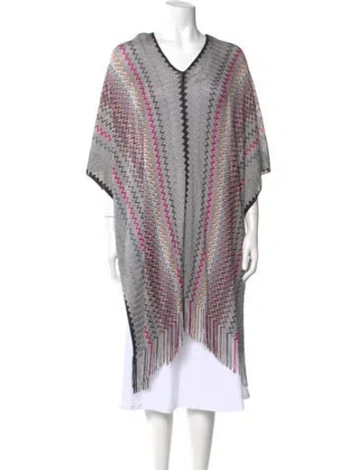 Pre-owned Missoni Printed V-neck Sweater In Blue