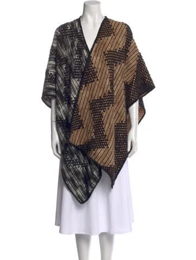 Pre-owned Missoni Printed V-neck Sweater In Brown