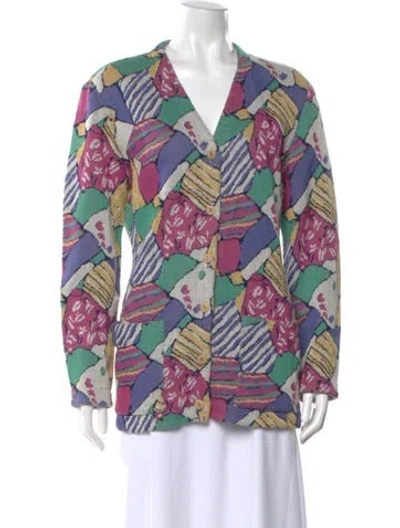 Pre-owned Missoni Printed V-neck Sweater In Multi