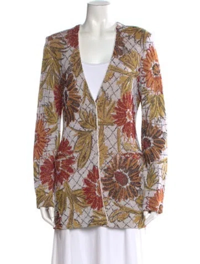 Pre-owned Missoni Printed V-neck Sweater In Multi
