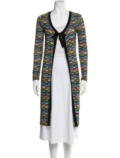 Pre-owned Missoni Printed V-neck Sweater In White