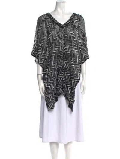 Pre-owned Missoni Printed V-neck Tunic In Black