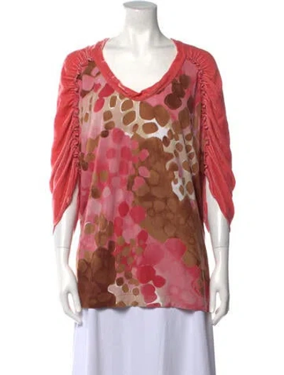Pre-owned Missoni Printed V-neck Tunic In Pink