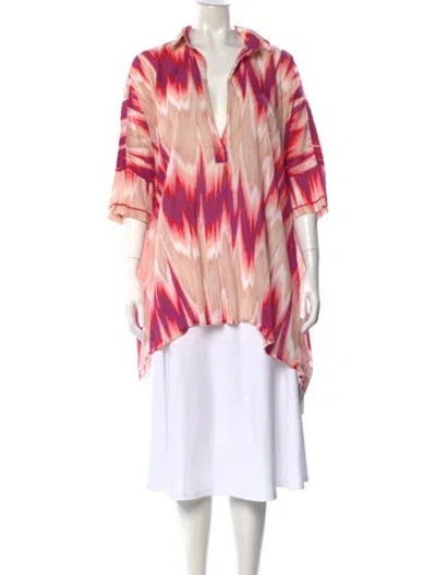 Pre-owned Missoni Printed V-neck Tunic In Pink
