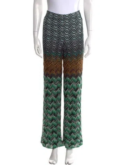 Pre-owned Missoni Printed Wide Leg Pants In Black