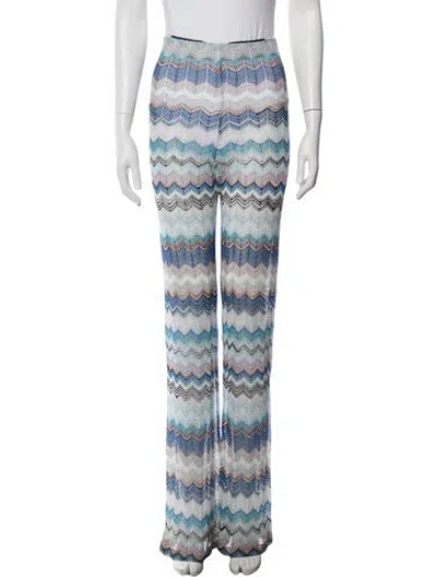 Pre-owned Missoni Printed Wide Leg Pants In Blue