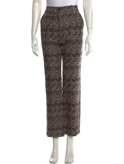 Pre-owned Missoni Printed Wide Leg Pants In Brown