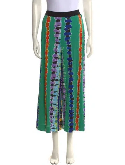 Pre-owned Missoni Printed Wide Leg Pants In Green