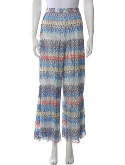 Pre-owned Missoni Printed Wide Leg Pants In Silver