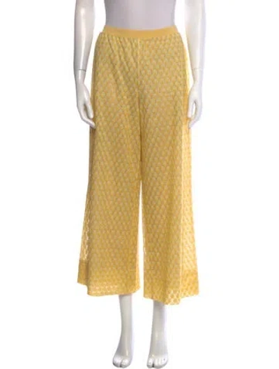 Pre-owned Missoni Printed Wide Leg Pants In Yellow