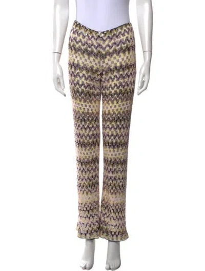 Pre-owned Missoni Printed Wide Leg Pants In Yellow