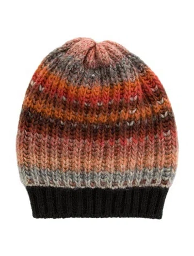 Pre-owned Missoni Printed Wool Beanie In Brown