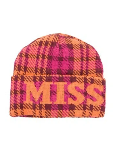 Pre-owned Missoni Printed Wool Beanie W/tags In Orange