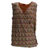 Missoni Printed Wrap Blouse In Multicolor Wool In Brown