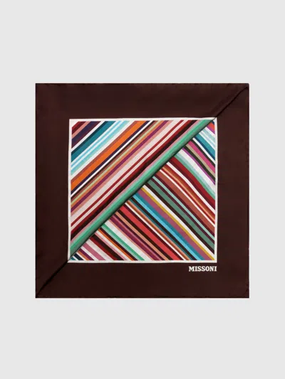 Missoni Pure Silk Striped Scarf In Multicoloured