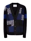 Missoni The Cardigan In Pure Wool With Flame And Zigzag Inserts In Multi