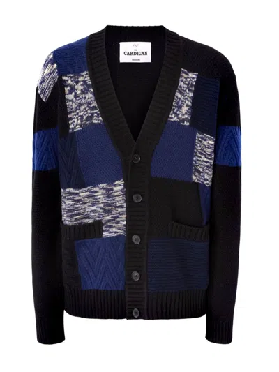 MISSONI PURE WOOL CARDIGAN WITH SLUB AND ZIGZAG INSERTS