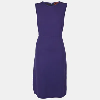 Pre-owned Missoni Purple Jersey Sleeveless Midi Dress M
