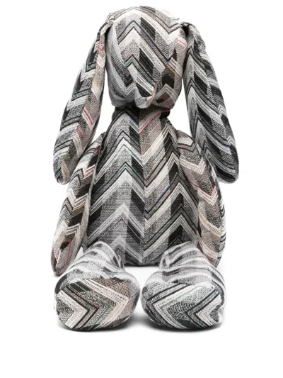 Missoni Rabbit Puppet Cushion In Black
