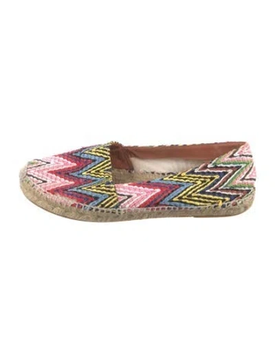 Pre-owned Missoni Raffia Patterned Espadrilles In Neutrals