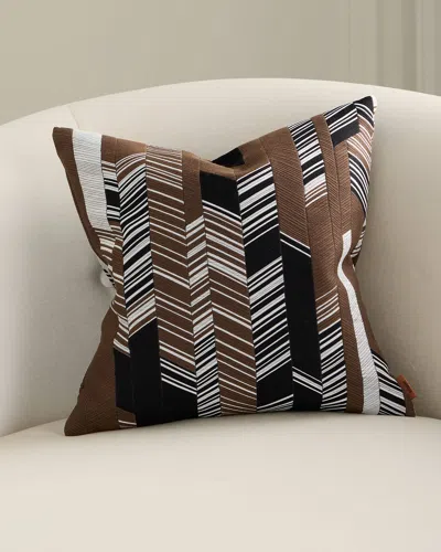 Missoni Rafia Cushion, 16" Square In Brown