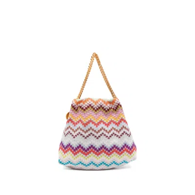 Missoni Raschel Lurex Tote Bag In Neutral