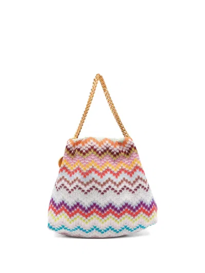 Missoni Raschel Lurex Tote Bag In White