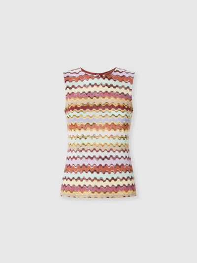 Missoni Raschel Crew Neck Top In Multi