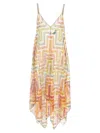 Missoni Tulle Dress With Asymmetrical Hem And Spaghetti Straps In Multi