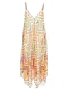 Missoni Tulle Dress With Asymmetrical Hem And Spaghetti Straps In Multi