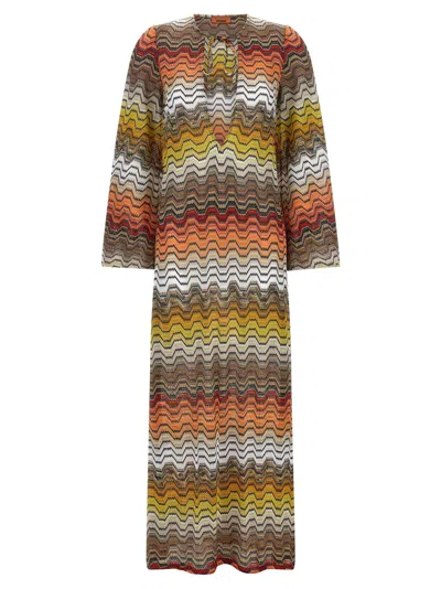 Missoni Raschel Wave Knit Dress In Multi