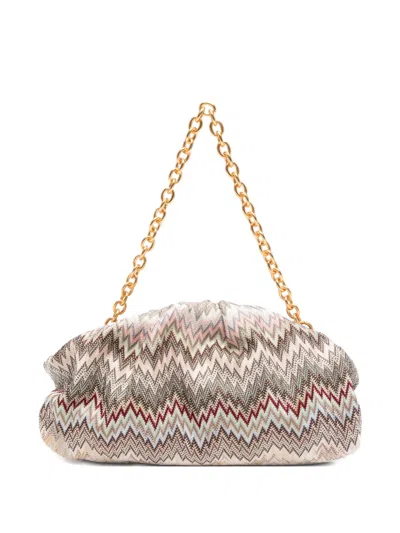 Missoni Raschel Zig-zag Pattern Clutch Bag In Multi