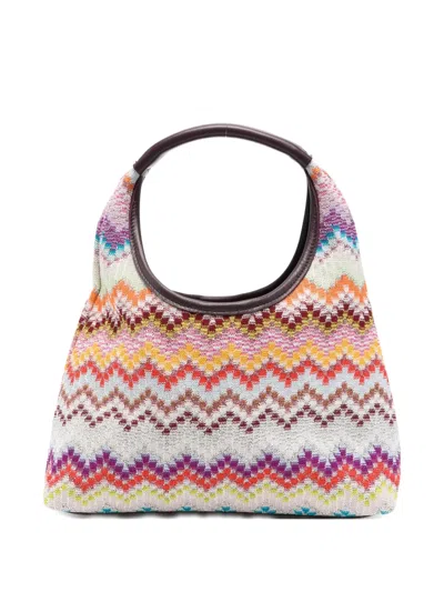 Missoni Raschel Zigzag-pattern Tote Bag In White