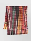 Missoni Rectangular Zigzag Pattern Lightweight Fringed Scarf In Multi