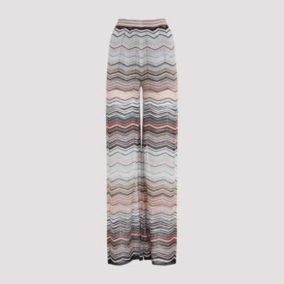 Missoni Red And Beige Viscose Pants In Multi