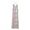 Missoni Long V-neck Dress With Snake Pattern In Multi