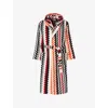 Missoni Red Multicolor Best Zigzag-pattern Cotton-terry Bathrobe In Multi