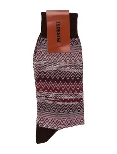 Pre-owned Missoni Red Patterned Socks