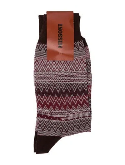 Pre-owned Missoni Red Patterned Socks