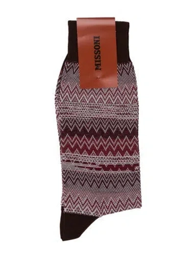 Pre-owned Missoni Red Patterned Socks