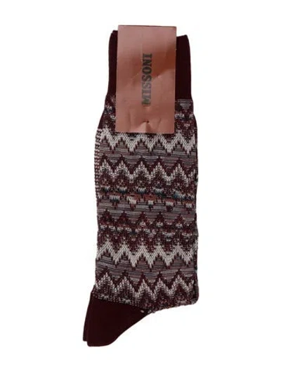 Pre-owned Missoni Red Patterned Socks