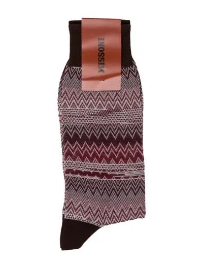 Pre-owned Missoni Red Patterned Socks