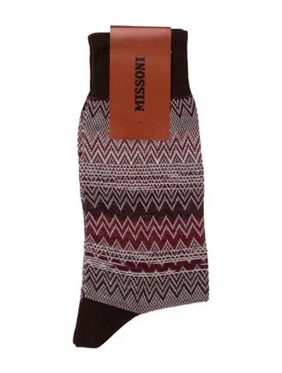 Pre-owned Missoni Red Patterned Socks