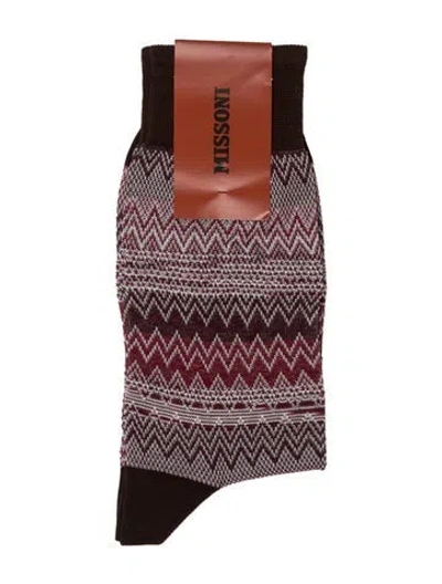 Pre-owned Missoni Red Patterned Socks