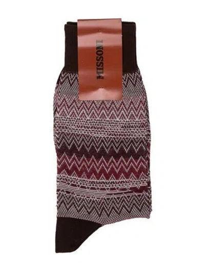 Pre-owned Missoni Red Patterned Socks