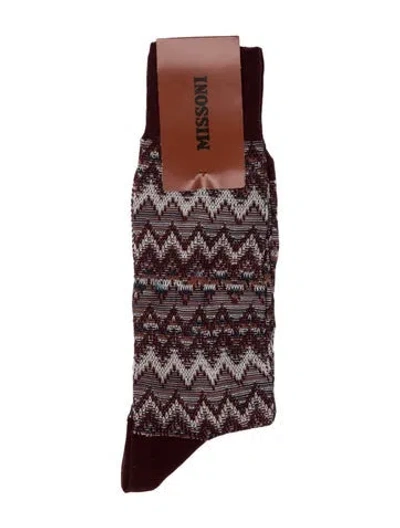 Pre-owned Missoni Red Patterned Socks