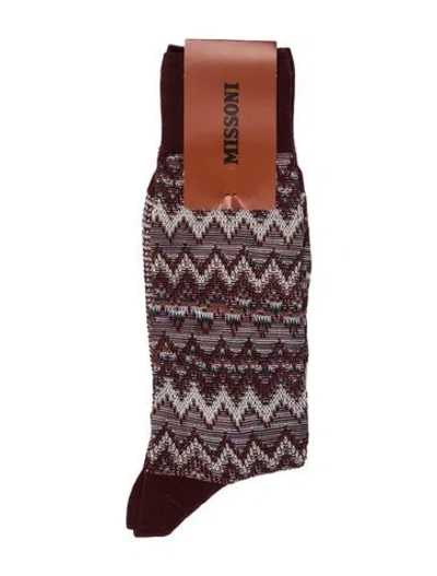 Pre-owned Missoni Red Patterned Socks