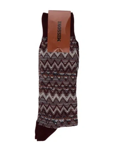 Pre-owned Missoni Red Patterned Socks