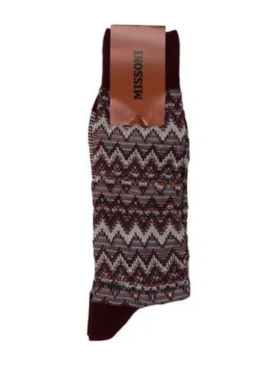 Pre-owned Missoni Red Patterned Socks