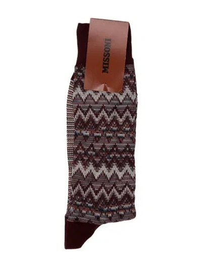 Pre-owned Missoni Red Patterned Socks